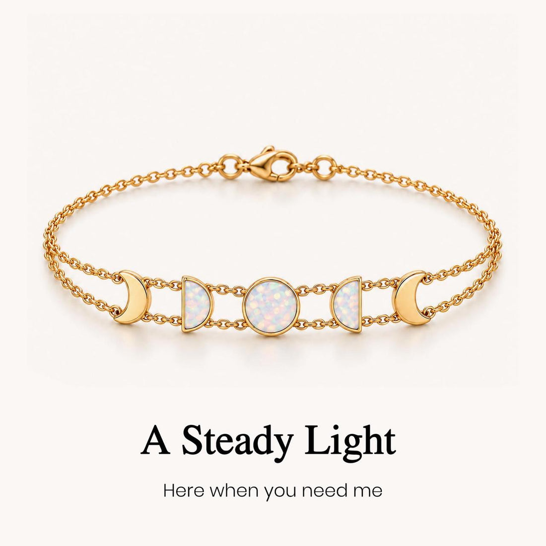 australian opal moon phase bracelet, symbolic connection jewelry