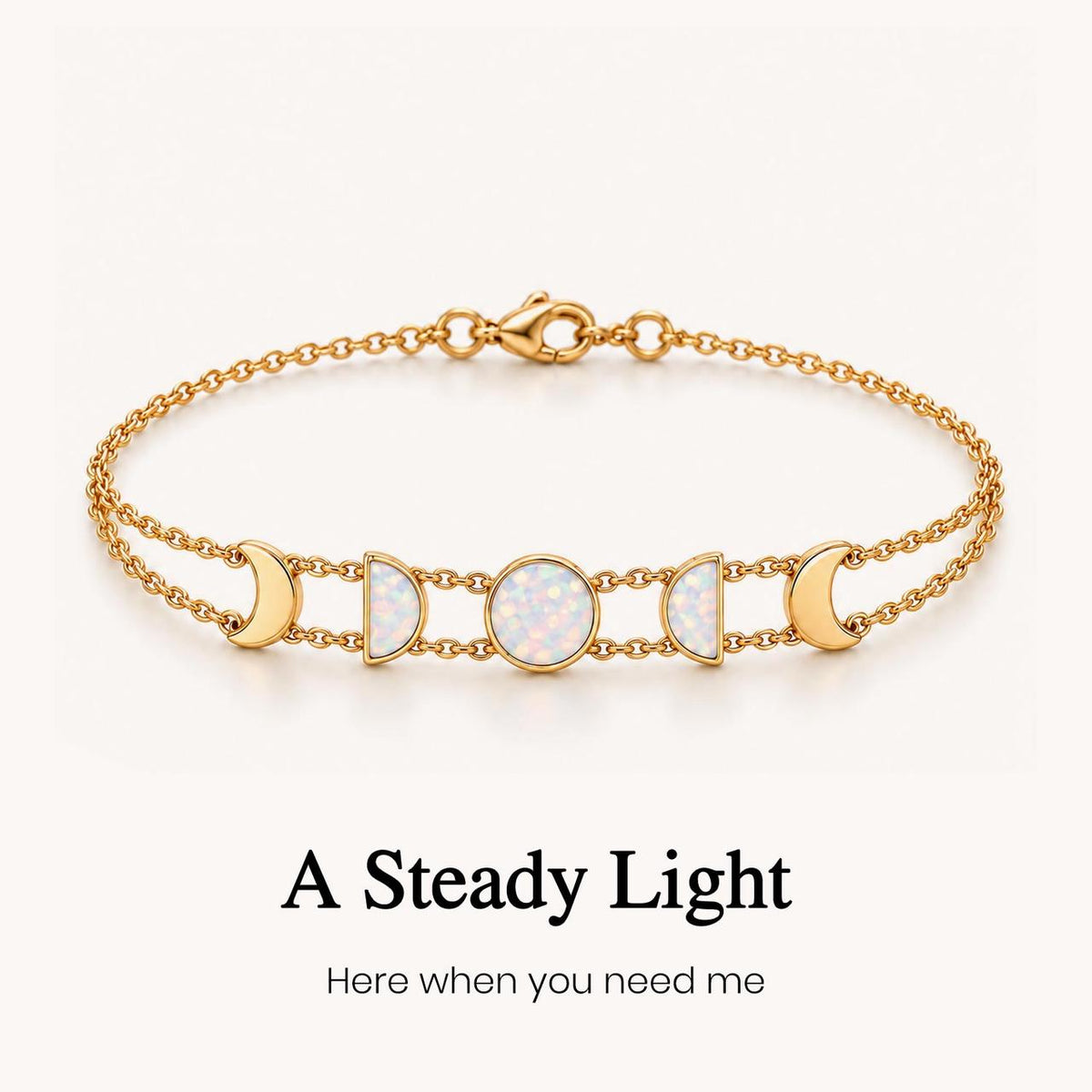 australian opal moon phase bracelet, symbolic connection jewelry