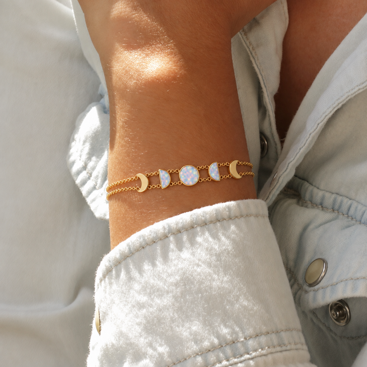 moon phase bracelet, connection and support reminder jewelry