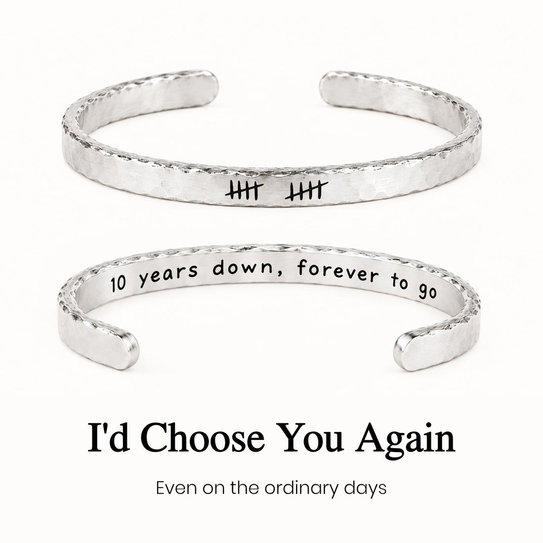10 years still us tally mark bracelet, 10th anniversary jewelry
