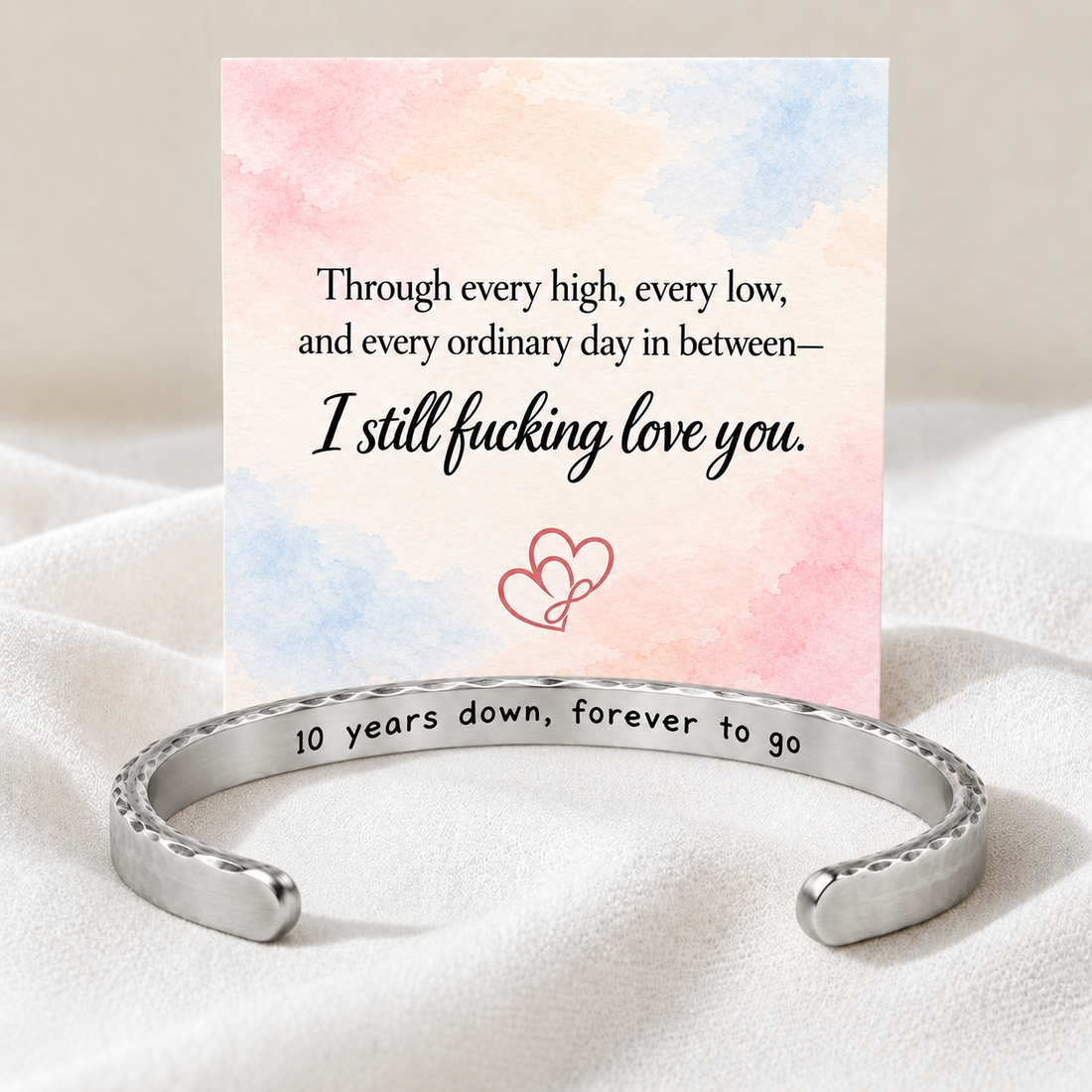 10 years still us tally mark bracelet, 10th anniversary jewelry