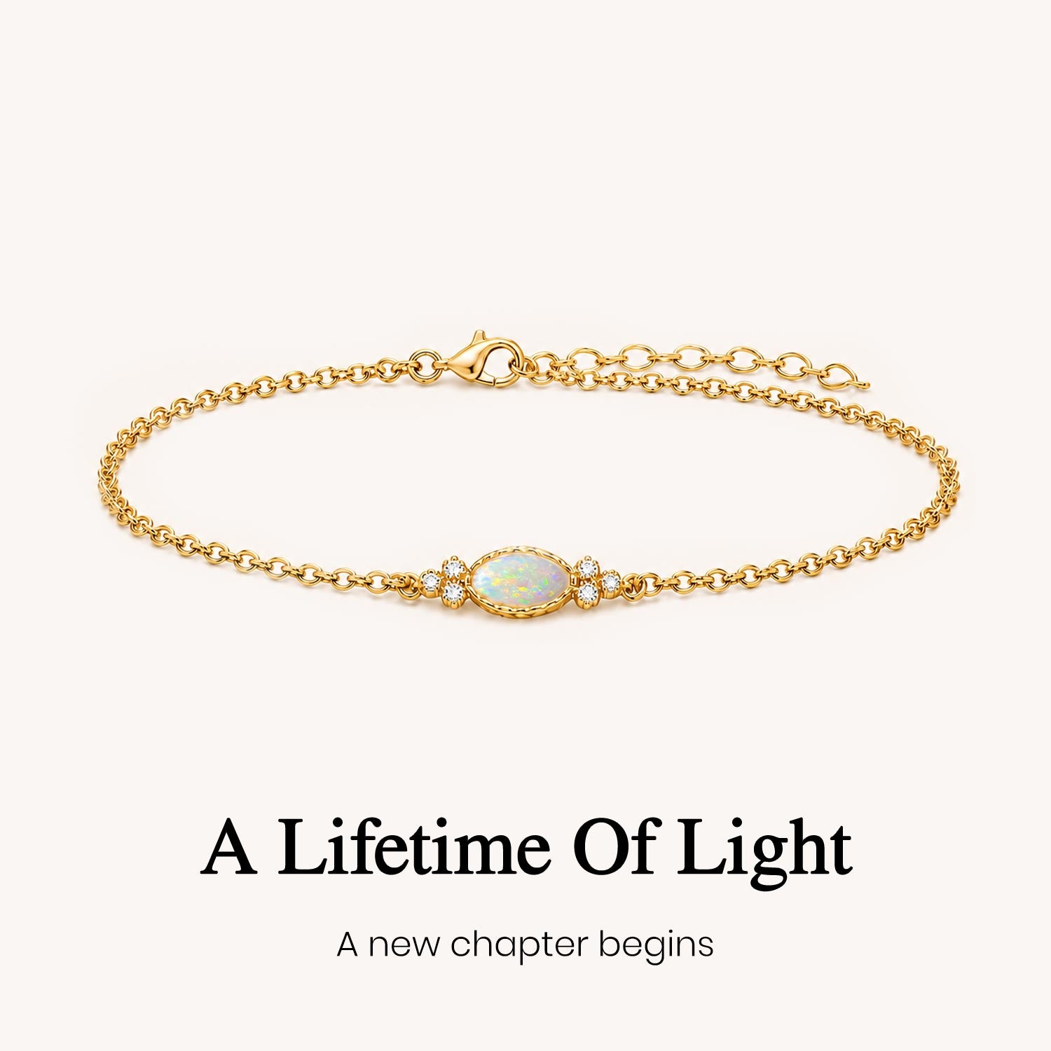 50 years of light opal bracelet, milestone jewelry