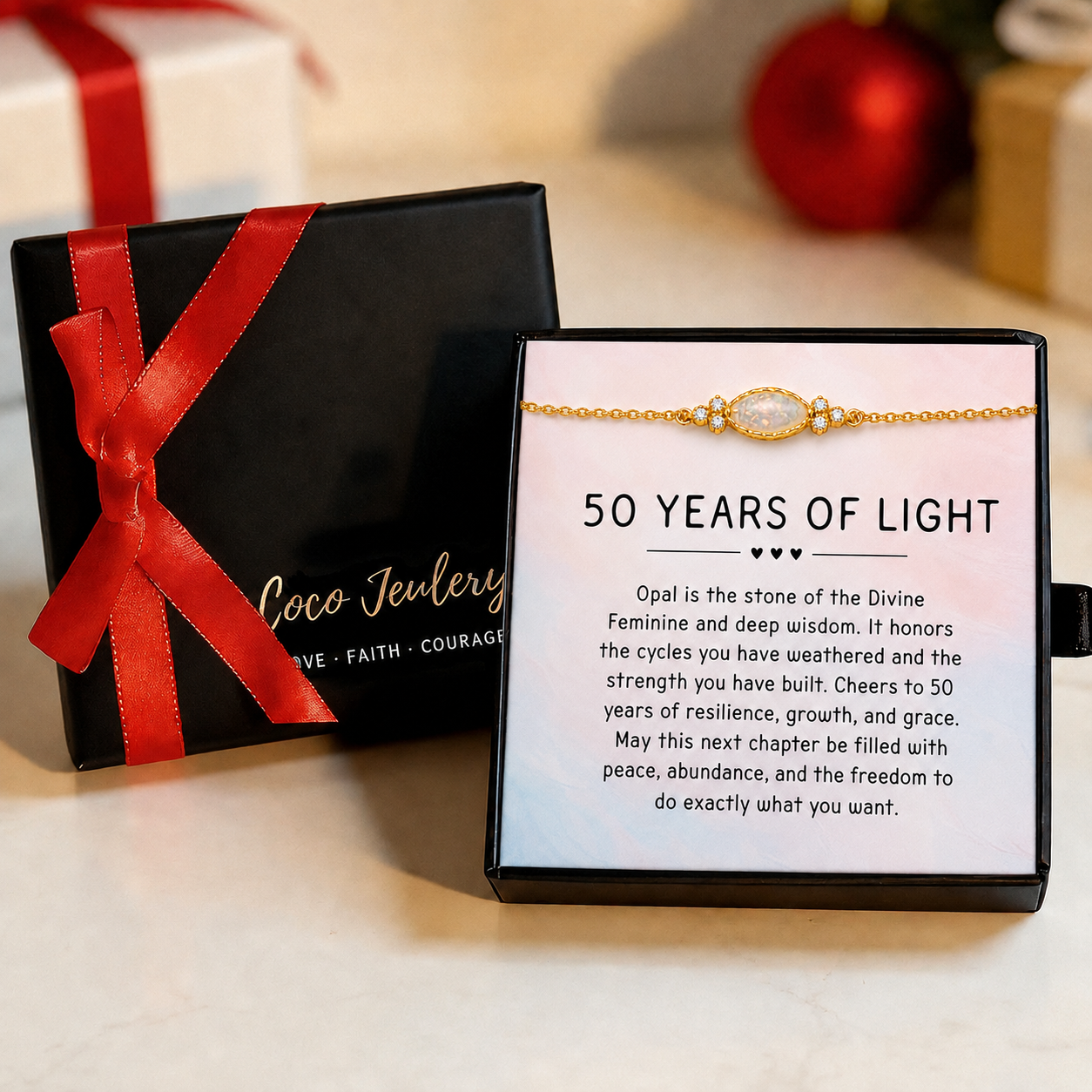 50th birthday gift bracelet, meaningful milestone gift, gift-ready
