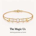 australian opal my coven moon phase bracelet, witchy friendship jewelry