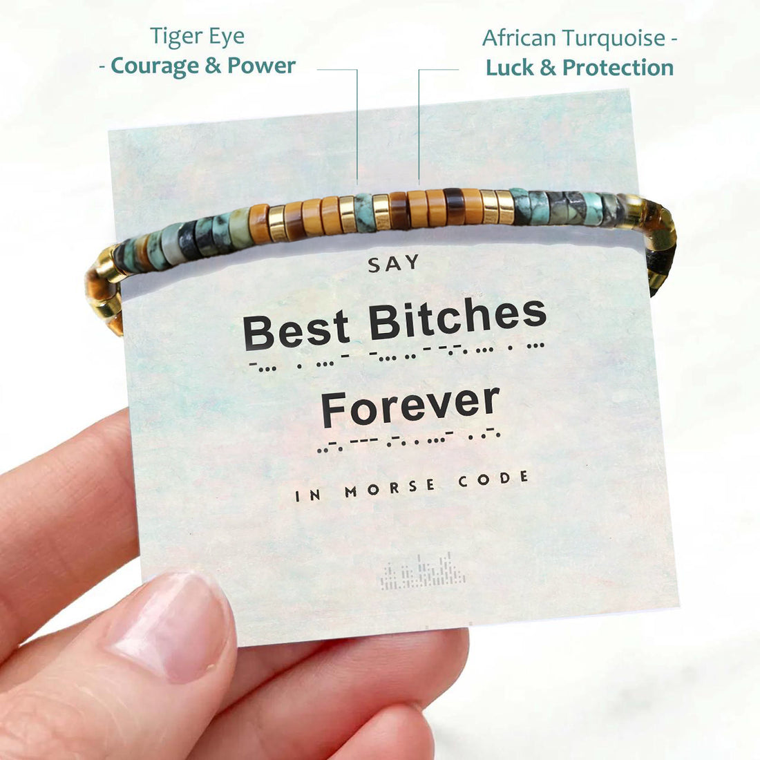'Best Bitches Forever' Morse code Motivational Bracelet