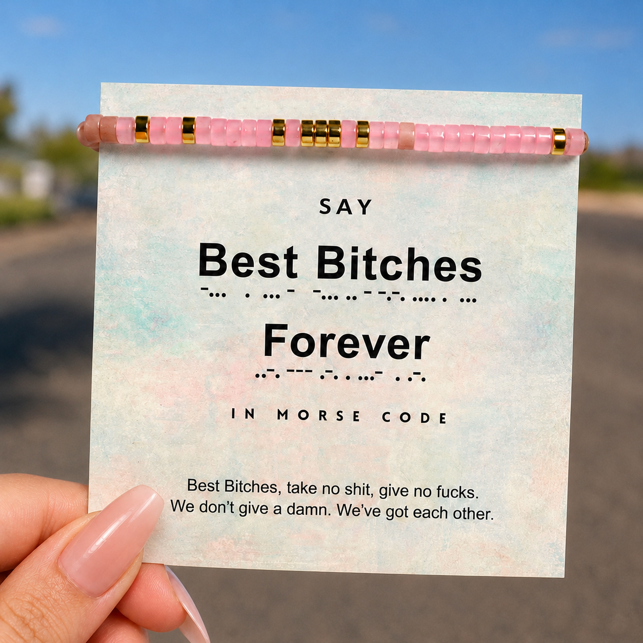 best bitches forever hidden message bracelet