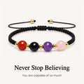 brave and love crystal energy bracelet, inspirational gift jewelry