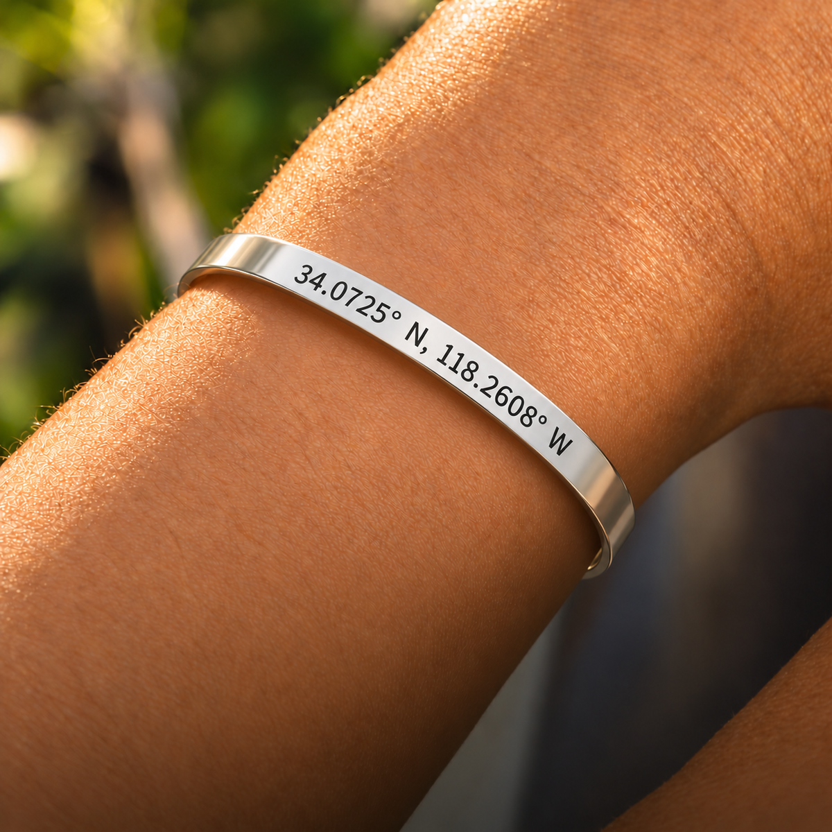 personalized coordinates bracelet, special place keepsake jewelry