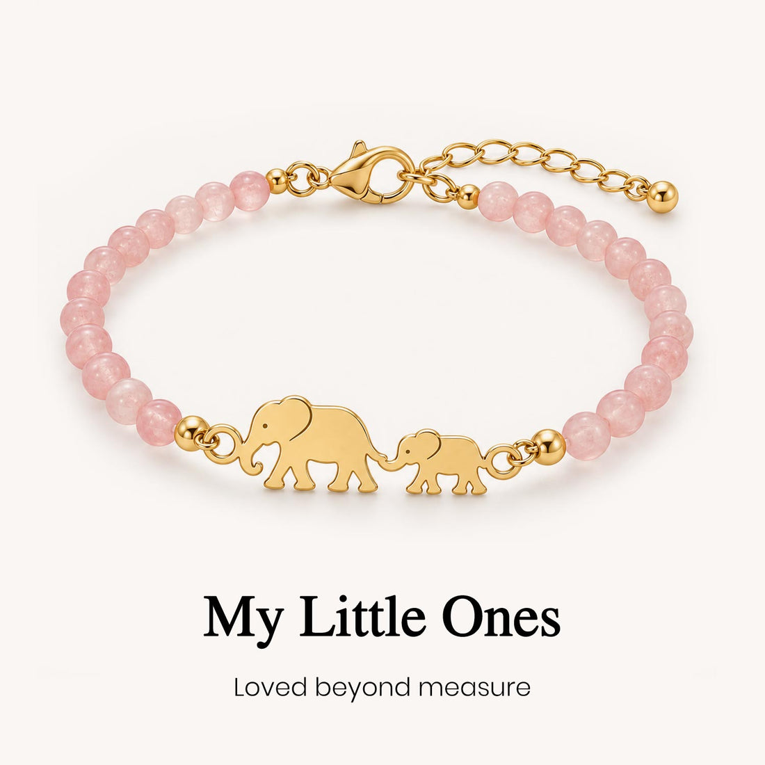 custom little elephant crystal bracelet, personalized mom bracelet
