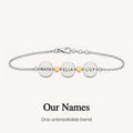 custom name 2-5 round disc bracelet, personalized friendship jewelry