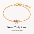 Custom Birthstone Bow Bracelet, symbolic connection jewelry