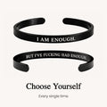 enough is enough mantra cuff bracelet