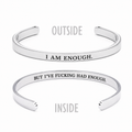 engraved mantra cuff bracelet with hidden message
