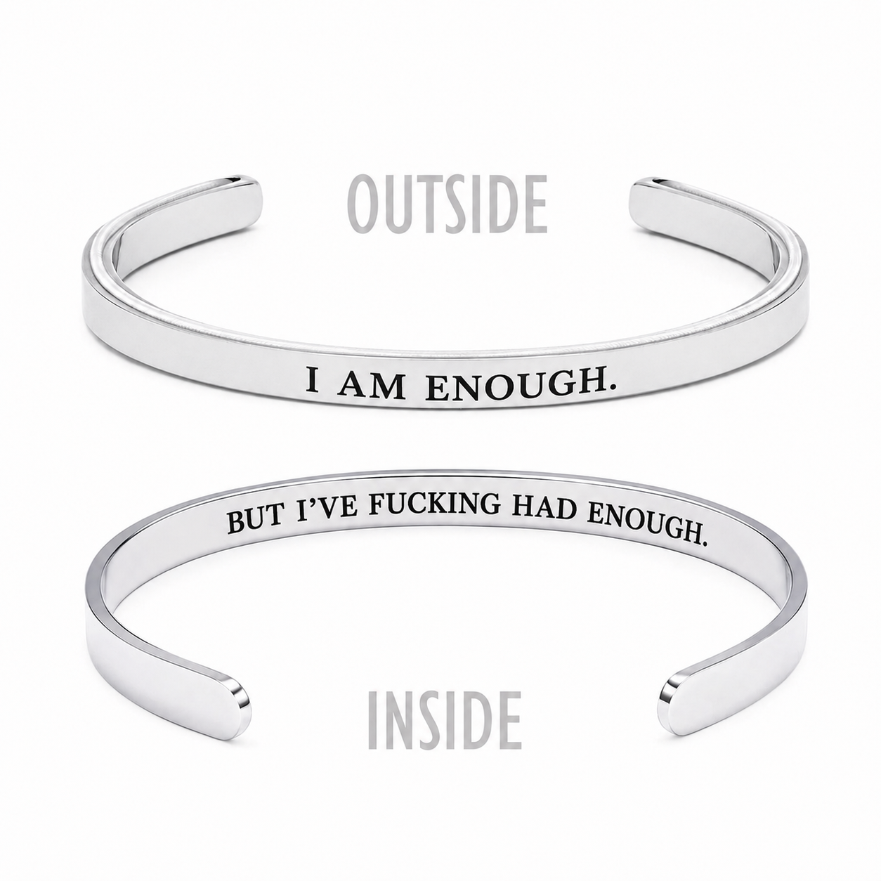 engraved mantra cuff bracelet with hidden message