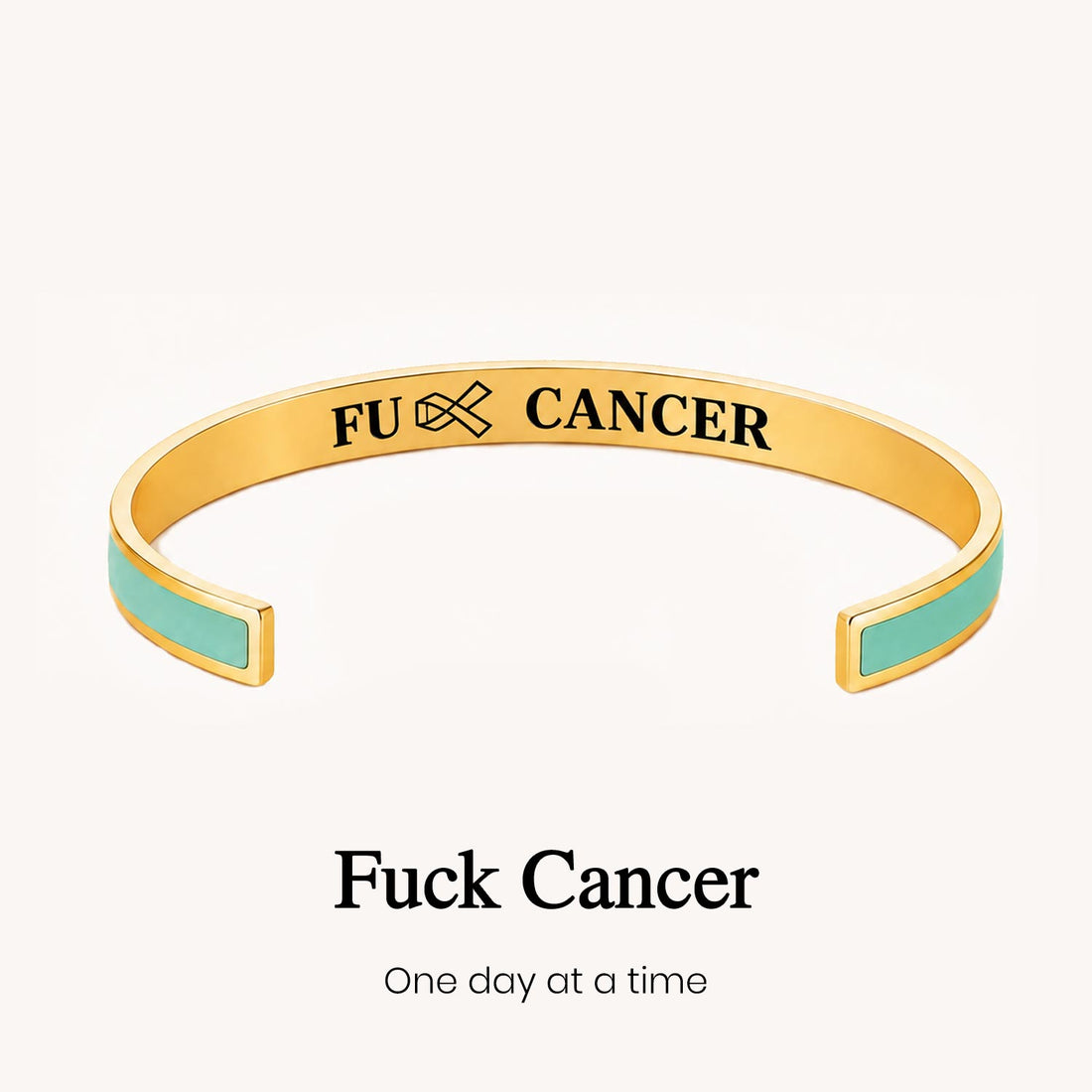 fuck cancer color cuff bracelet, cancer support statement bracelet