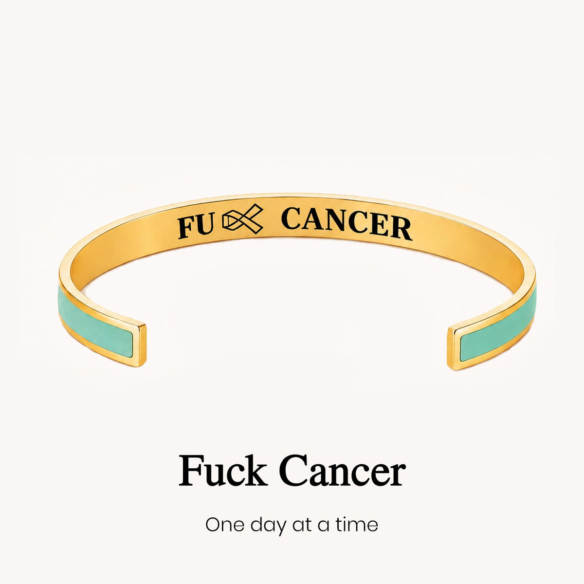 fuck cancer color cuff bracelet, cancer support statement bracelet