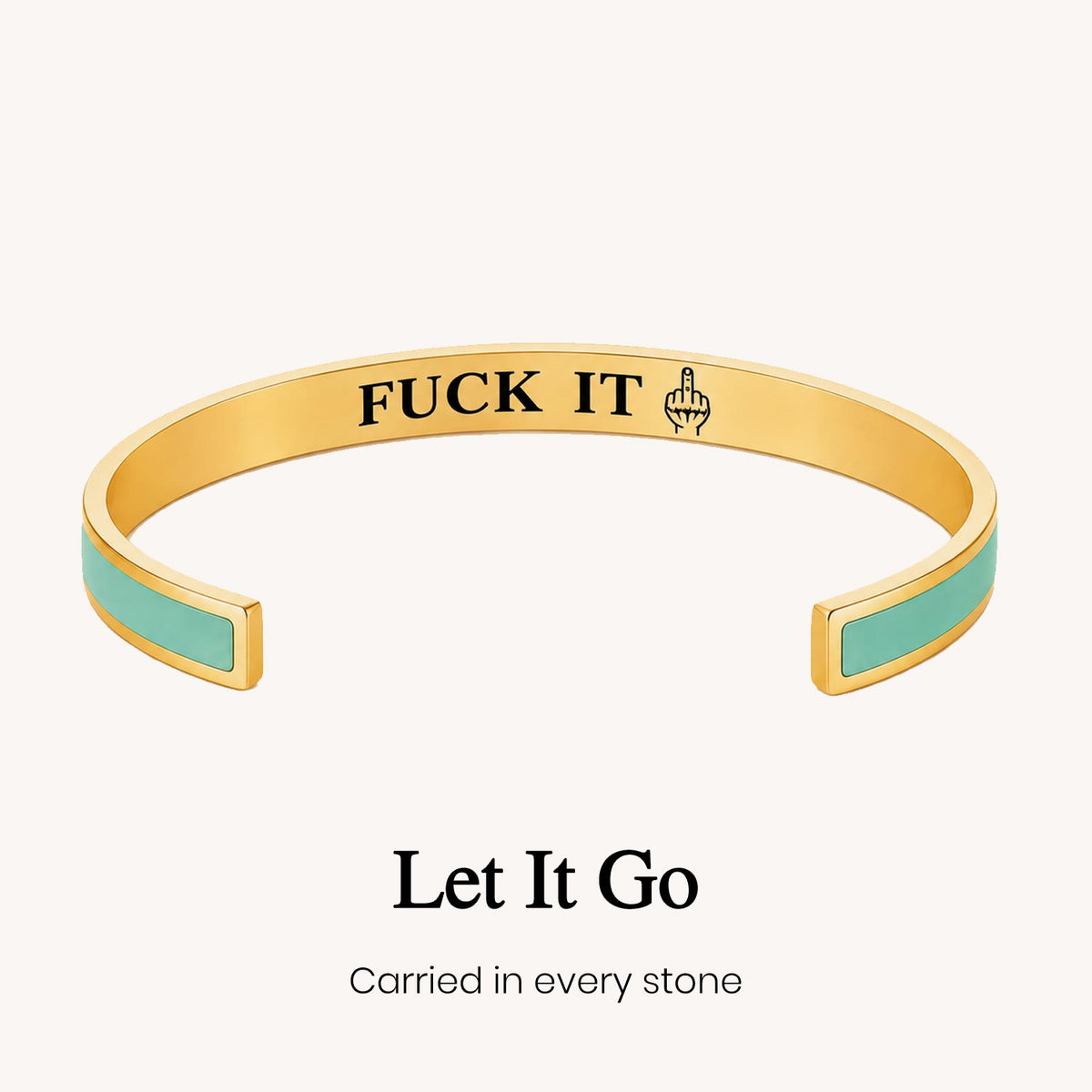 fuck it color cuff bracelet, bold message statement bracelet
