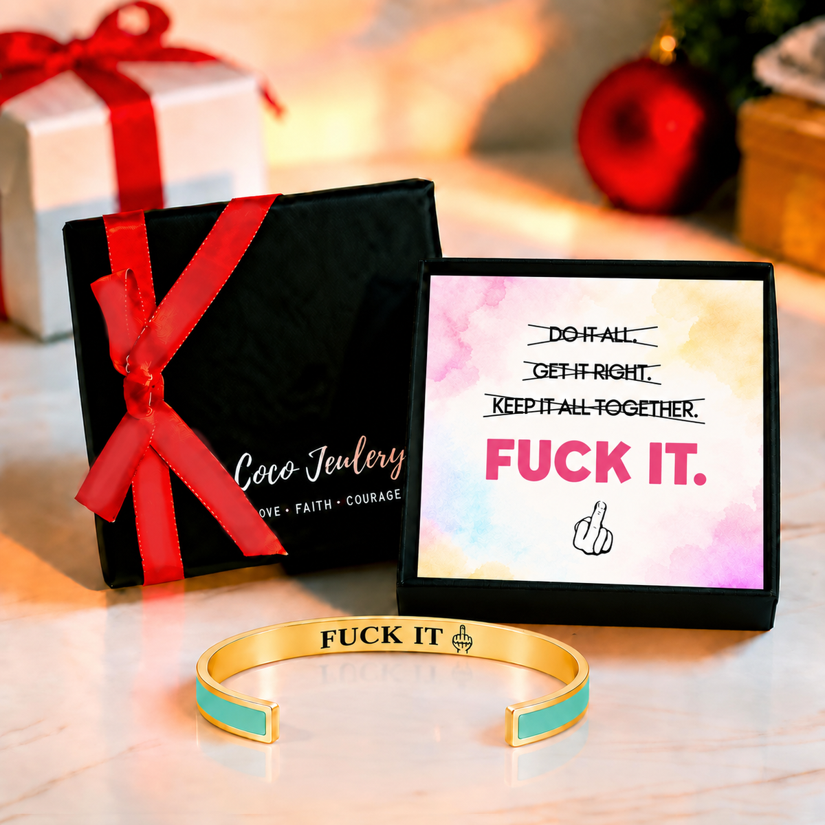 funny statement bracelet gift, bold message jewelry, gift-ready