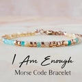 gemstone bracelet with hidden i am enough message