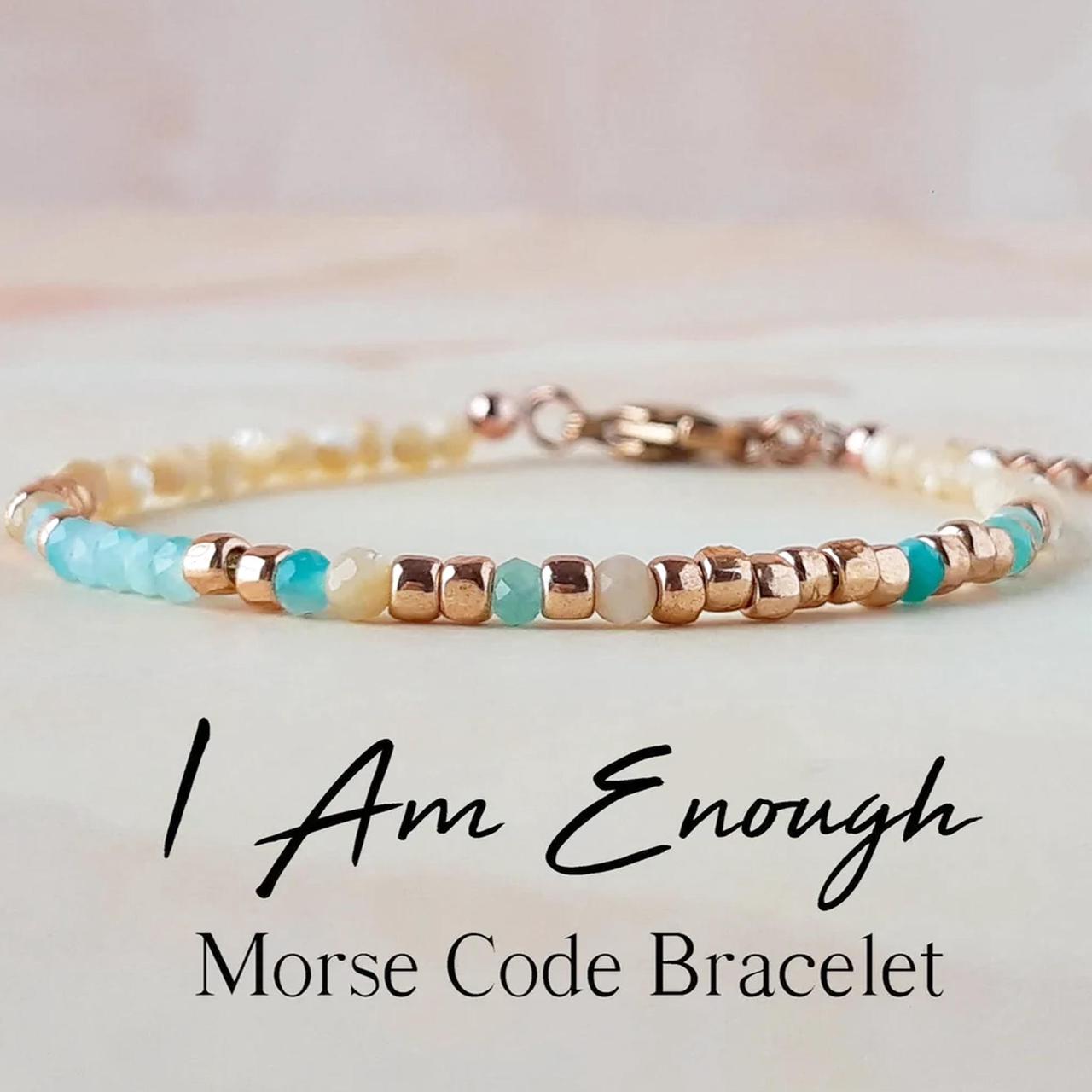 gemstone bracelet with hidden i am enough message