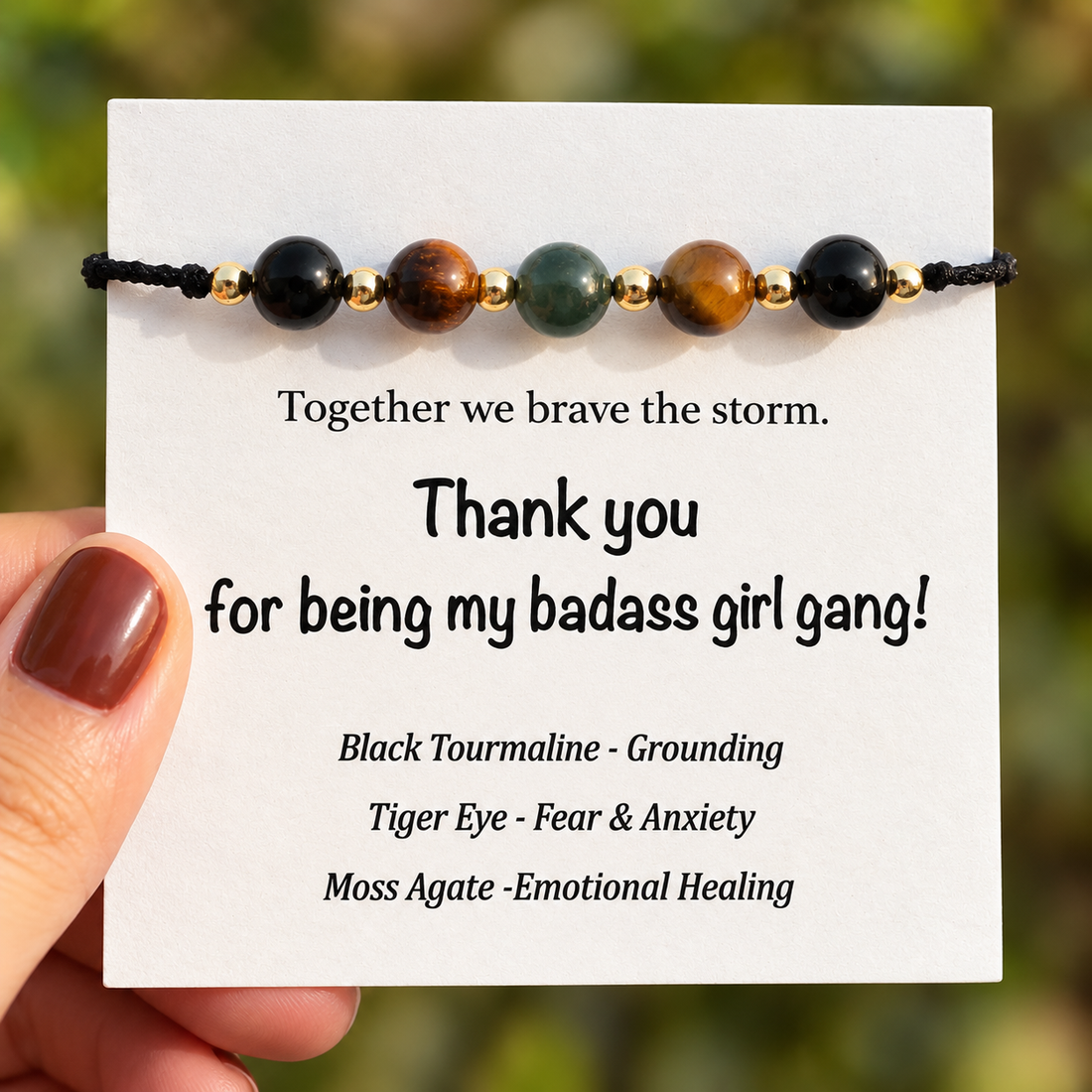 girl gang courage and strength crystal bracelet, friendship jewelry