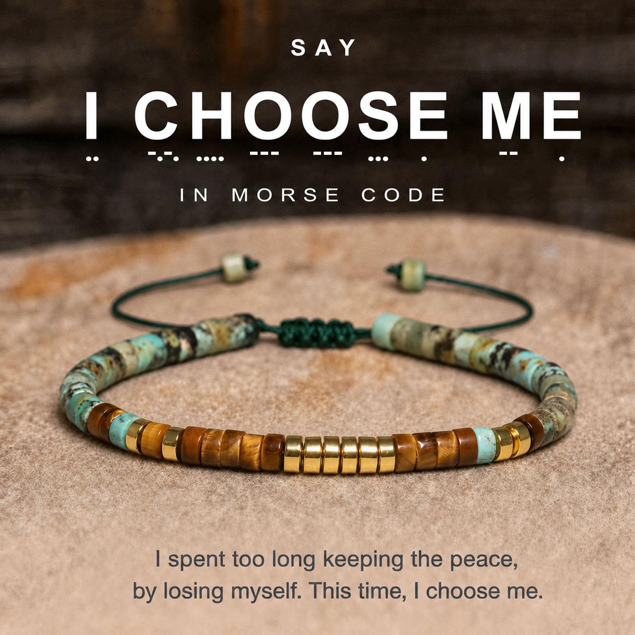 i choose me morse code bracelet, morse code jewelry