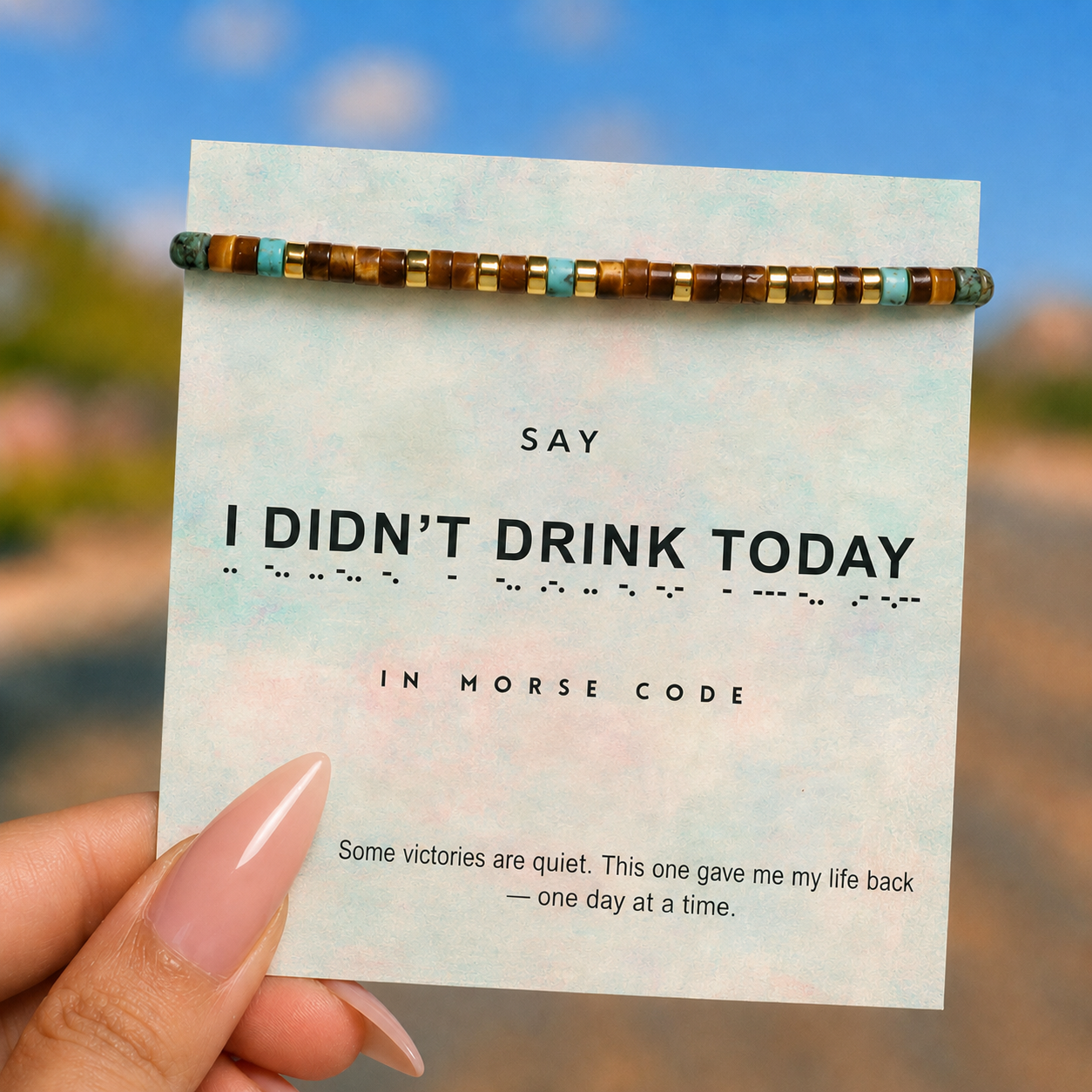 hidden message bracelet, i didn't drink today morse code