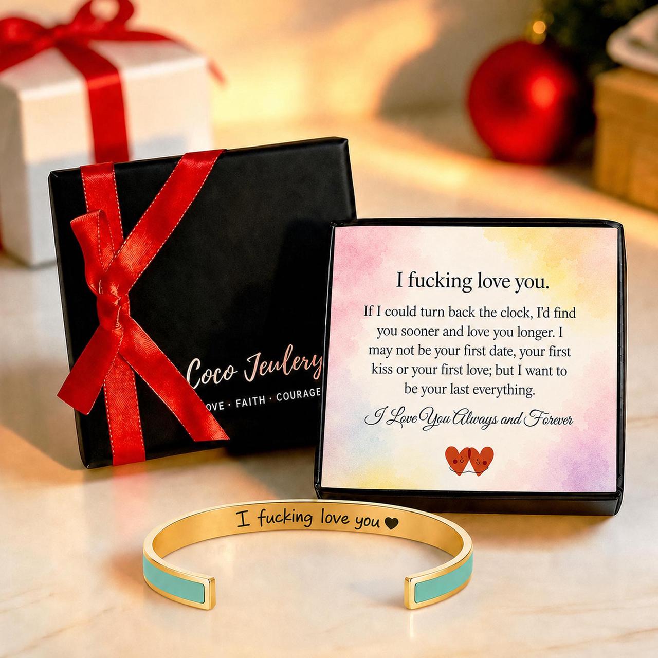 love statement bracelet, romantic jewelry gift, gift-ready