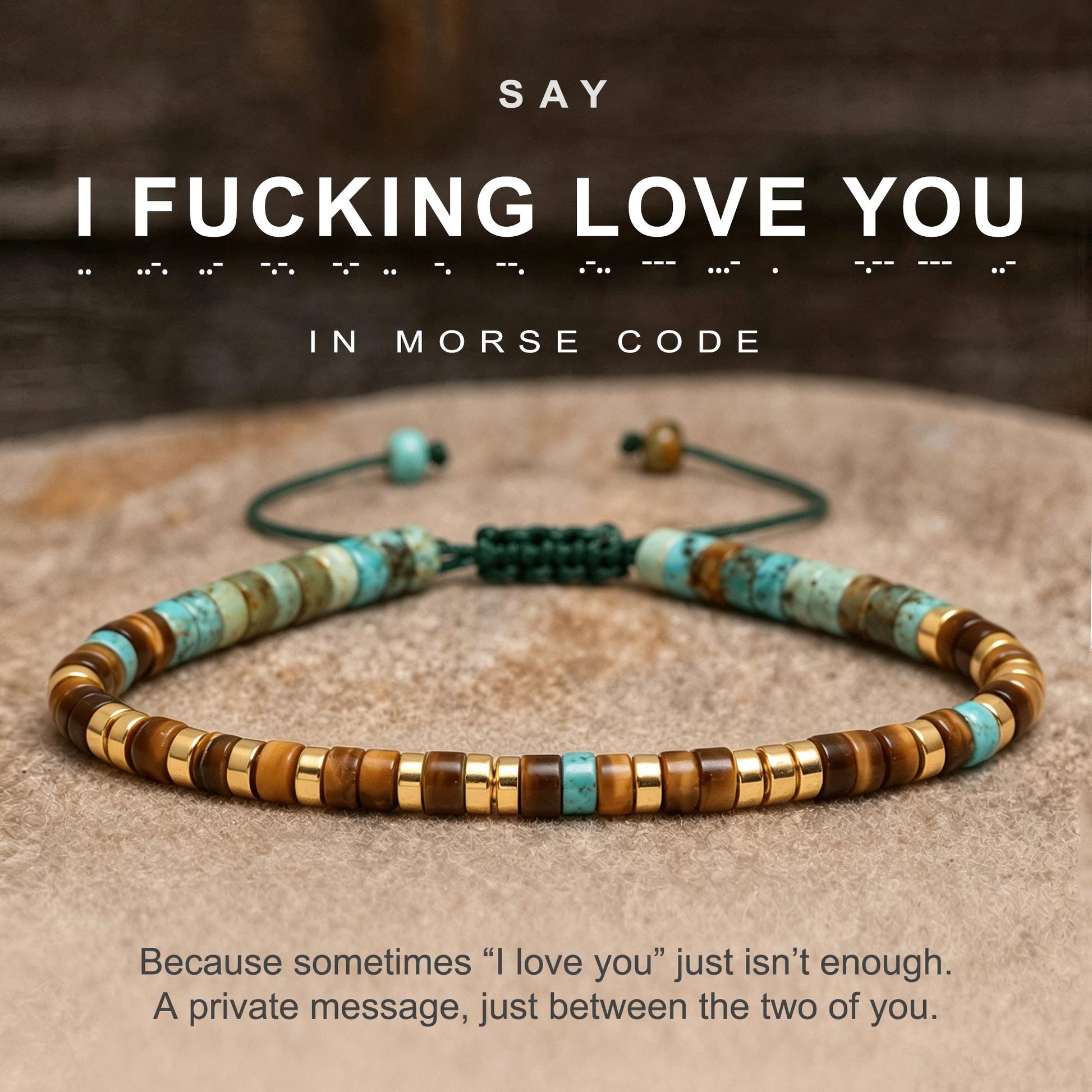 i fucking love you morse code bracelet