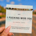 hidden message bracelet, i fucking miss you morse code message