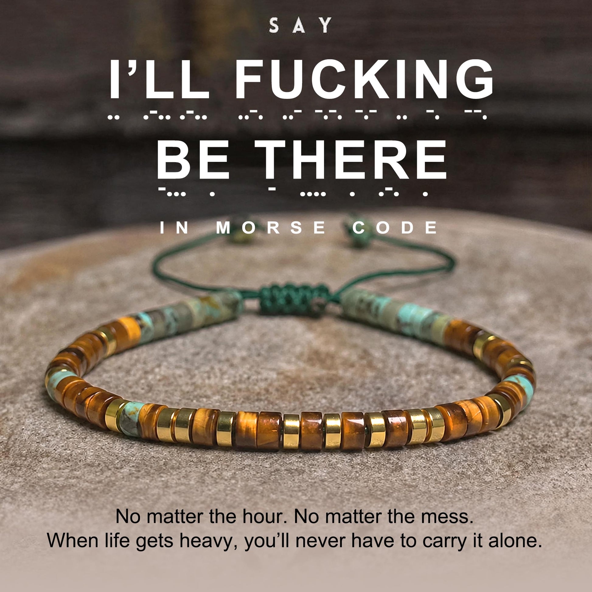 i'll fucking be there morse code bracelet, morse code jewelry
