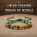 i'm so fucking proud of myself morse code bracelet, morse code jewelry