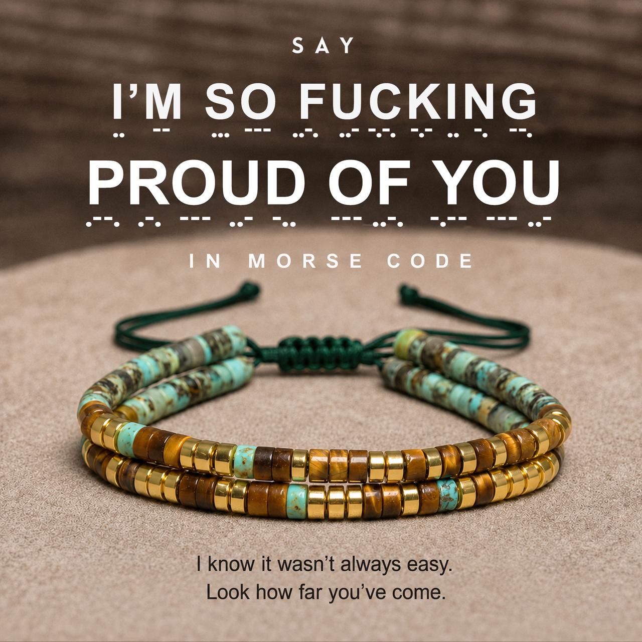 i'm so fucking proud of you morse code bracelet, morse code jewelry