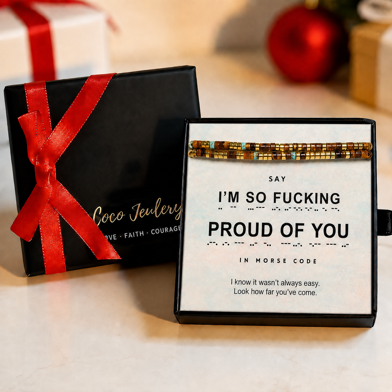 encouragement bracelet gift, proud of you jewelry, gift-ready