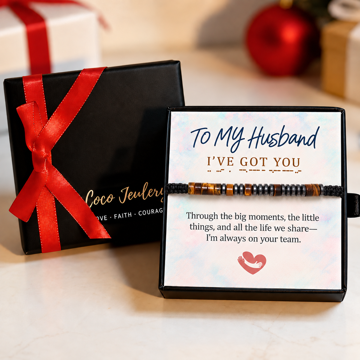 support gift for husband or son, encouragement bracelet for men, gift-ready