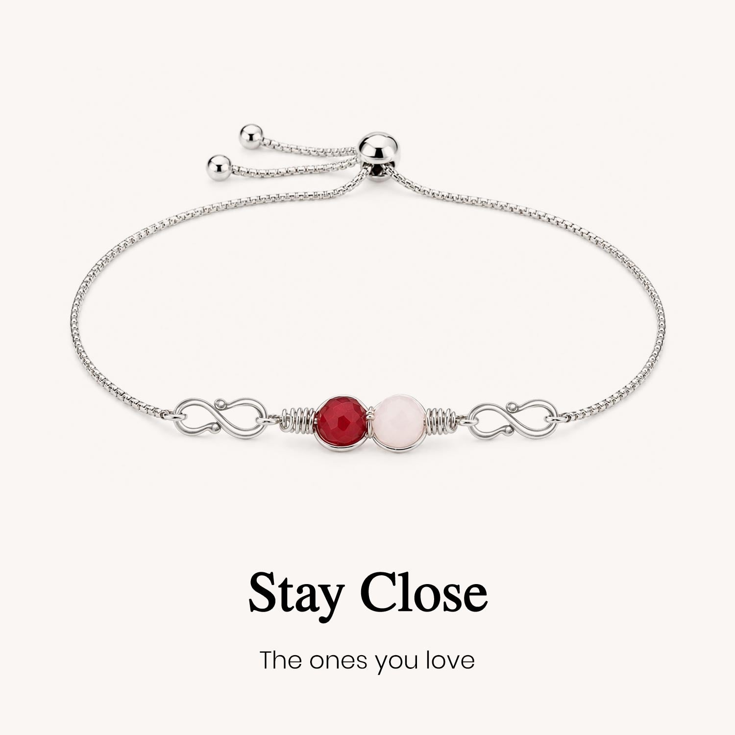 infinity custom birthstone bracelet
