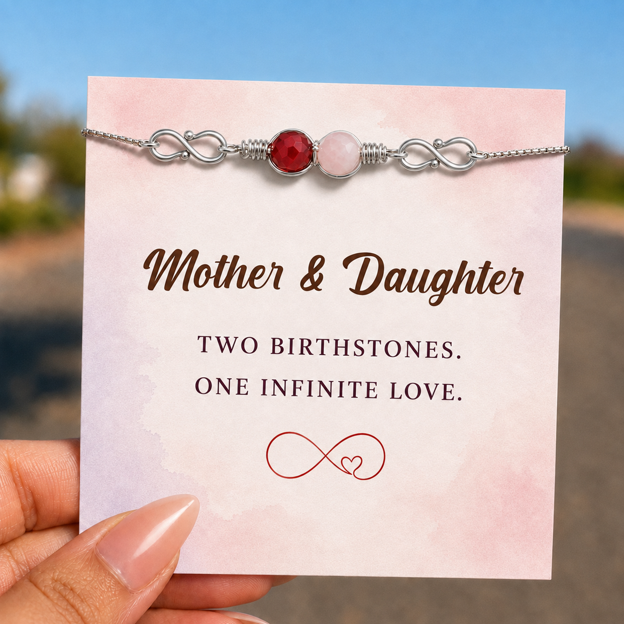 personalized infinity birthstone bracelet