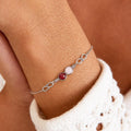 infinity bracelet with two birthstones