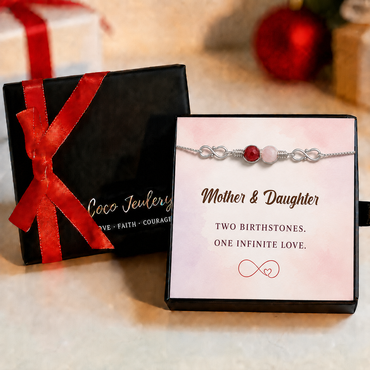 custom birthstone bracelet gift
