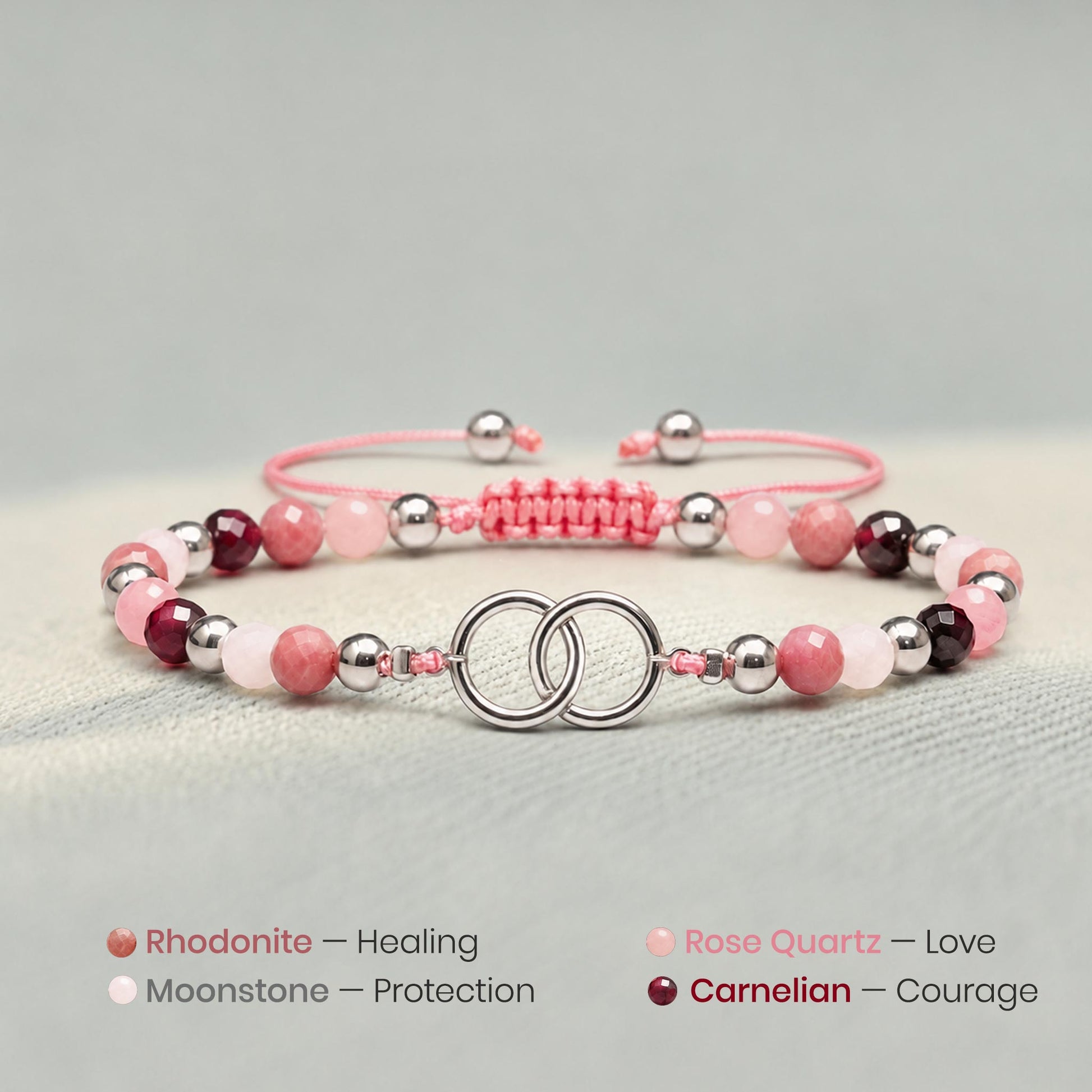 interlocking bracelet with crystal beads