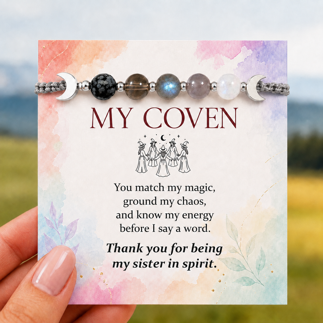 my coven sister in spirit gemstone bracelet