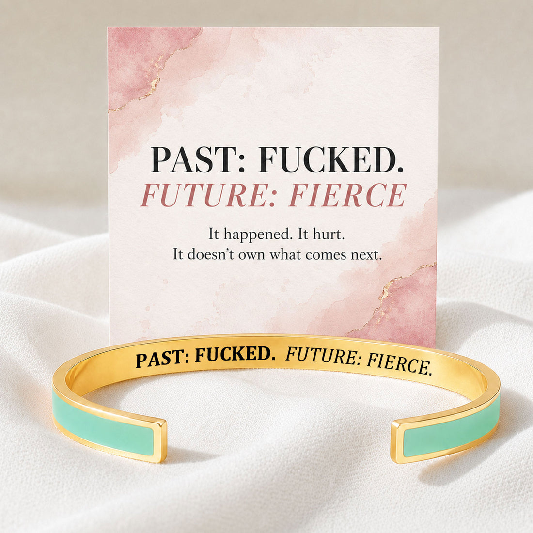 past fucked future fierce color cuff bracelet