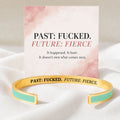 engraved color cuff bracelet with motivational message