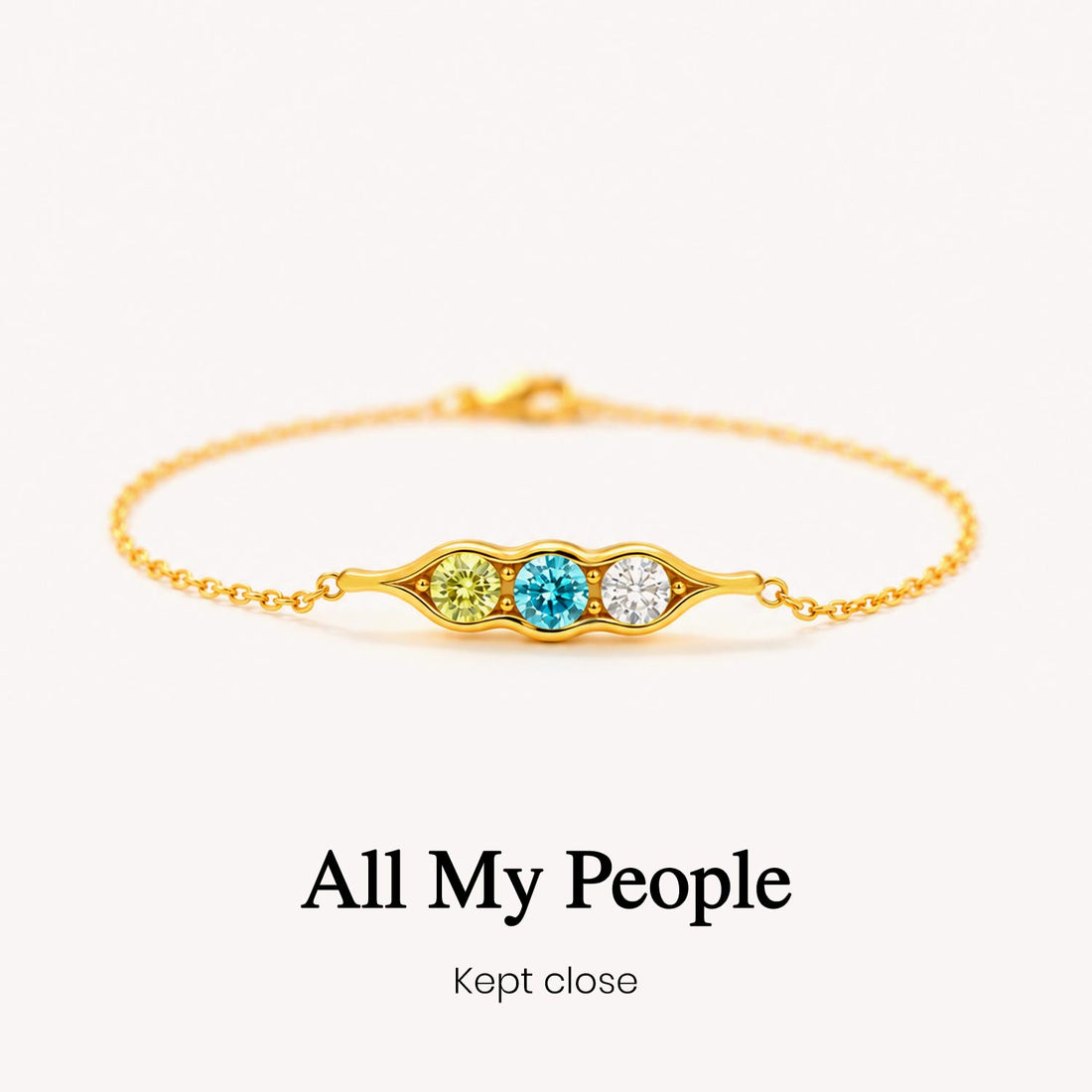 peas in a pod custom birthstone bracelet, multiple birthstone bracelet