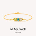 peas in a pod custom birthstone bracelet, multiple birthstone bracelet