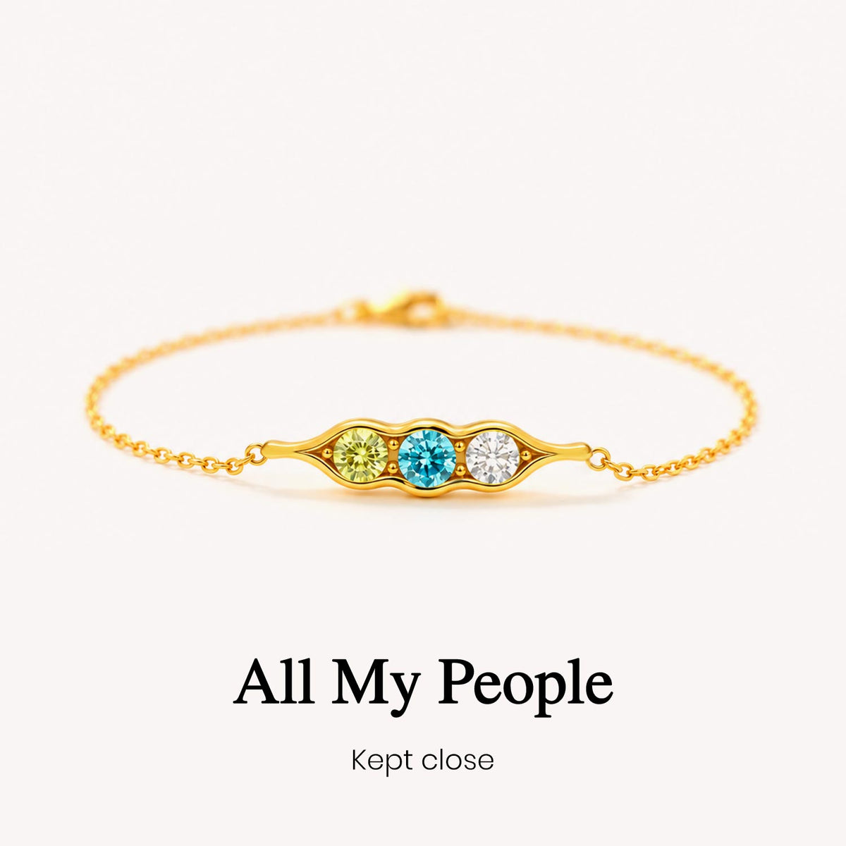 peas in a pod custom birthstone bracelet, multiple birthstone bracelet