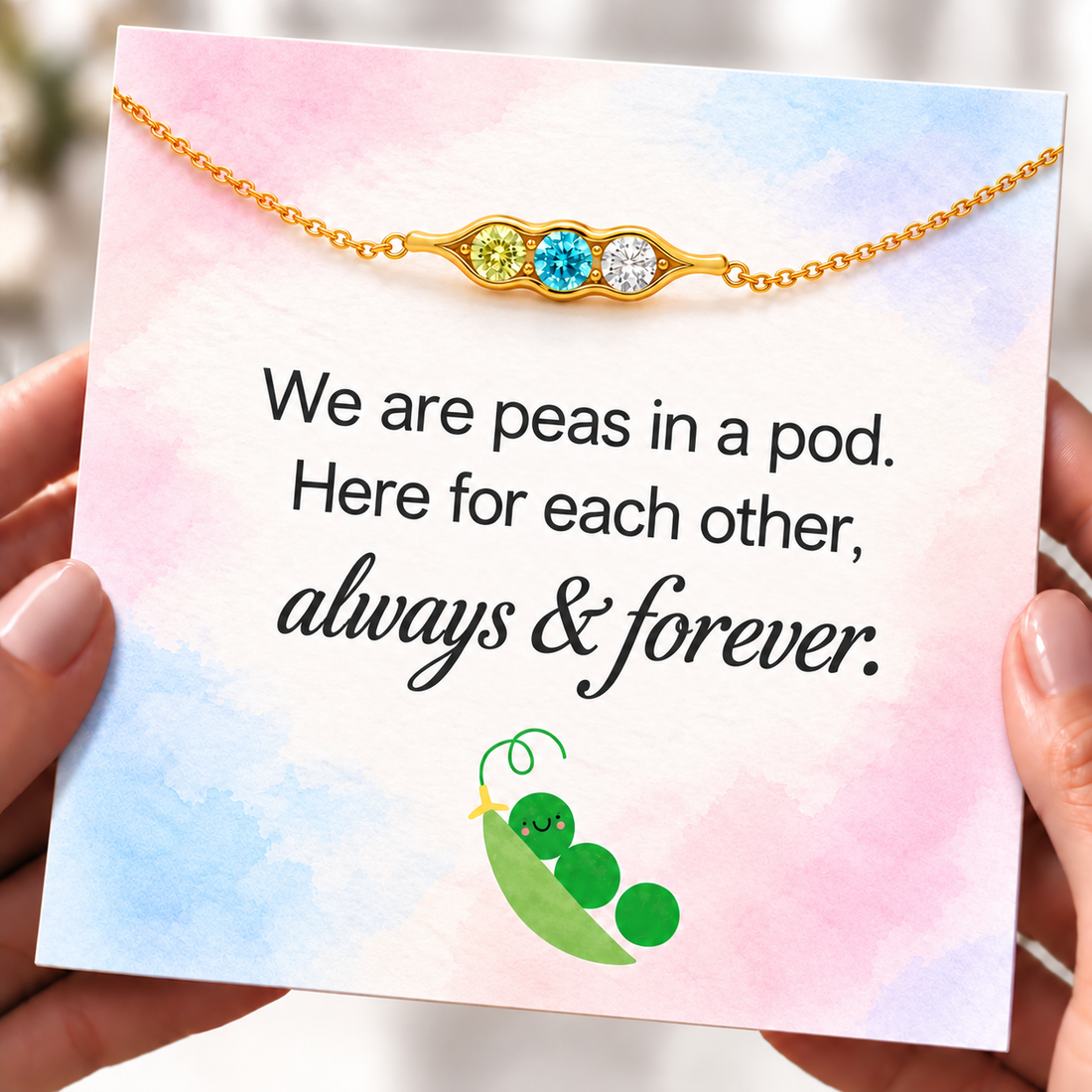 peas in a pod custom birthstone bracelet, multiple birthstone bracelet