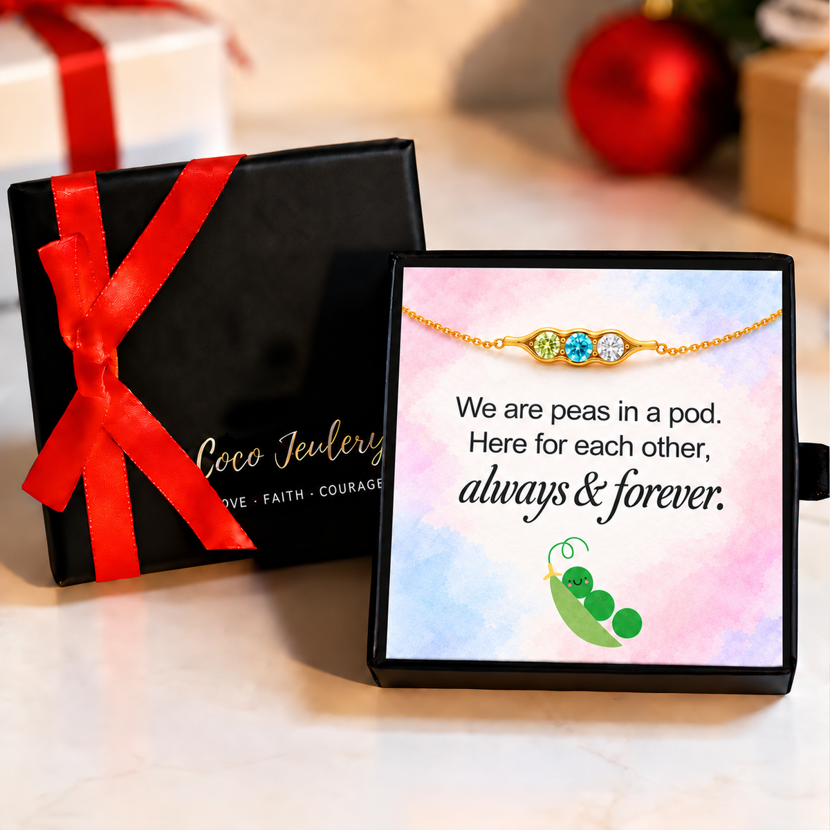 personalized birthstone bracelet gift, connection jewelry for someone special, gift-ready