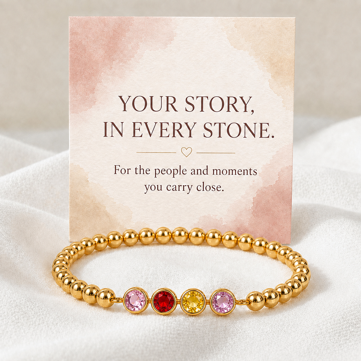 custom multiple birthstone bracelet