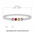 gold beaded bracelet with multiple birthstones